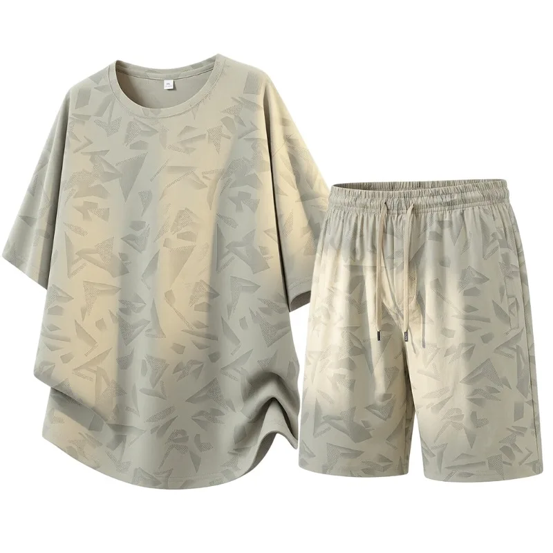 Outdoor Comprehensive Training Ice Silk Quick Drying Sportswear Summer Men's Fashion Trend Breathable Short Sleeved Shorts Set
Outdoor Comprehensive Training Ice Silk Quick Drying Sportswear Summer Men's Fashion Trend Breathable Short Sleeved Shorts Set