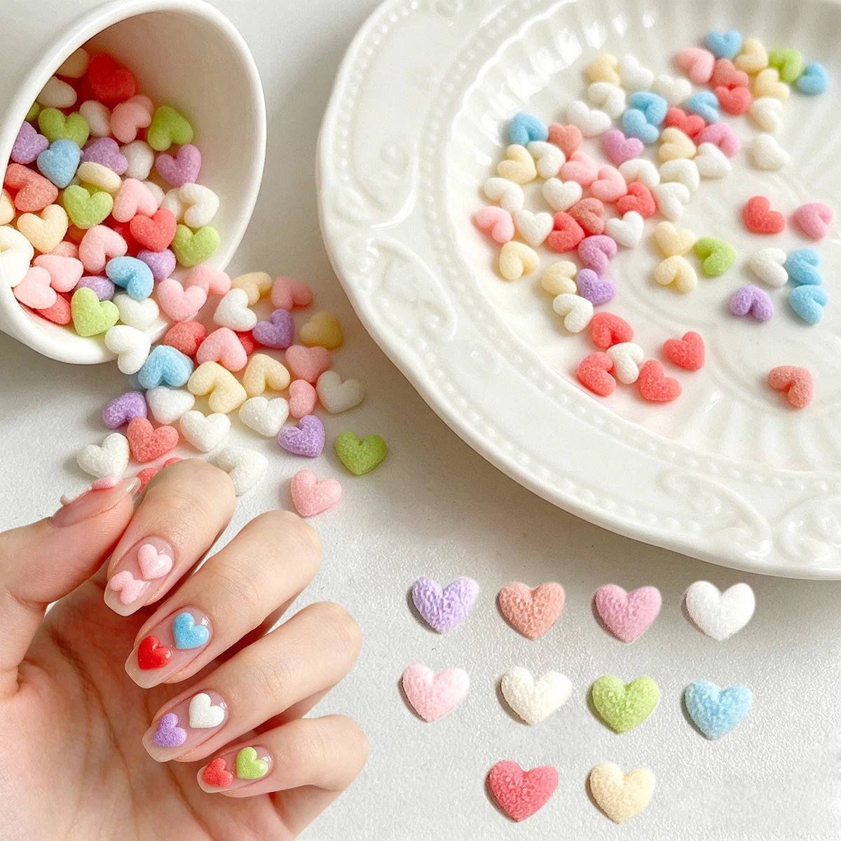 50PCS Multiple Colors Chubby Peach Heart Resin Nail Art Decorations 3D Minimalist Matted Heart Nail Charms DIY Cup Nails Parts
50PCS Multiple Colors Chubby Peach Heart Resin Nail Art Decorations 3D Minimalist Matted Heart Nail Charms DIY Cup Nails Parts