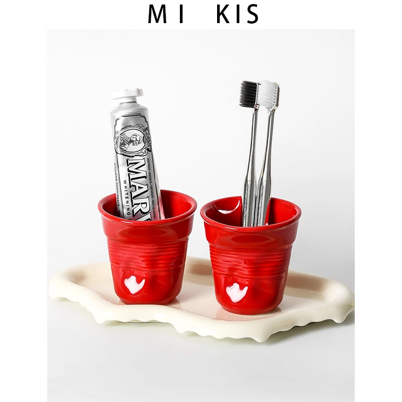 Red Wedding Couple Tooth Cups Creative Trendy Anti-slip Ceramic Brushing Cups Mouth Rinse Cups a Pair of Luxury Toothware Cups
Red Wedding Couple Tooth Cups Creative Trendy Anti-slip Ceramic Brushing Cups Mouth Rinse Cups a Pair of Luxury Toothware Cups