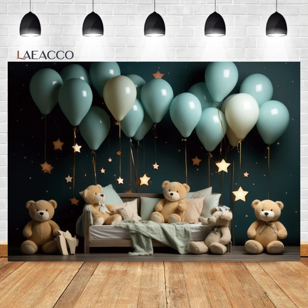 Laeacco Blue Balloons Baby Bear Photography Background Glitter Stars Party Decor Kids Baby Shower Cake Smash Portrait Backdrop
Laeacco Blue Balloons Baby Bear Photography Background Glitter Stars Party Decor Kids Baby Shower Cake Smash Portrait Backdrop