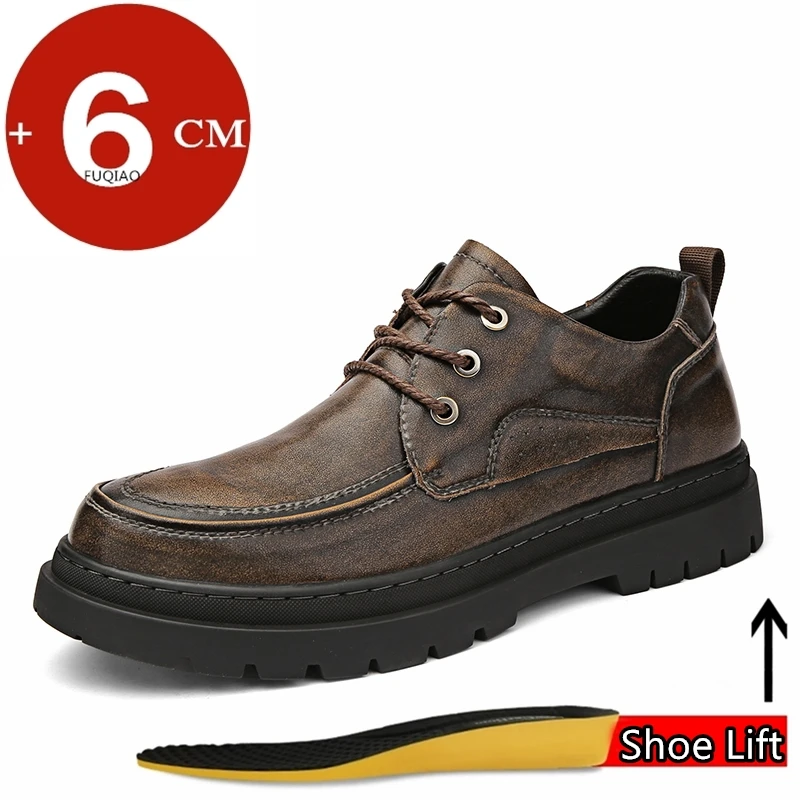 Casual Leather Shoes Men Business Elevator Oxfords Man Height Increase Insole 6CM Black & Brown British Lift Footwear Plus Size
Casual Leather Shoes Men Business Elevator Oxfords Man Height Increase Insole 6CM Black & Brown British Lift Footwear Plus Size