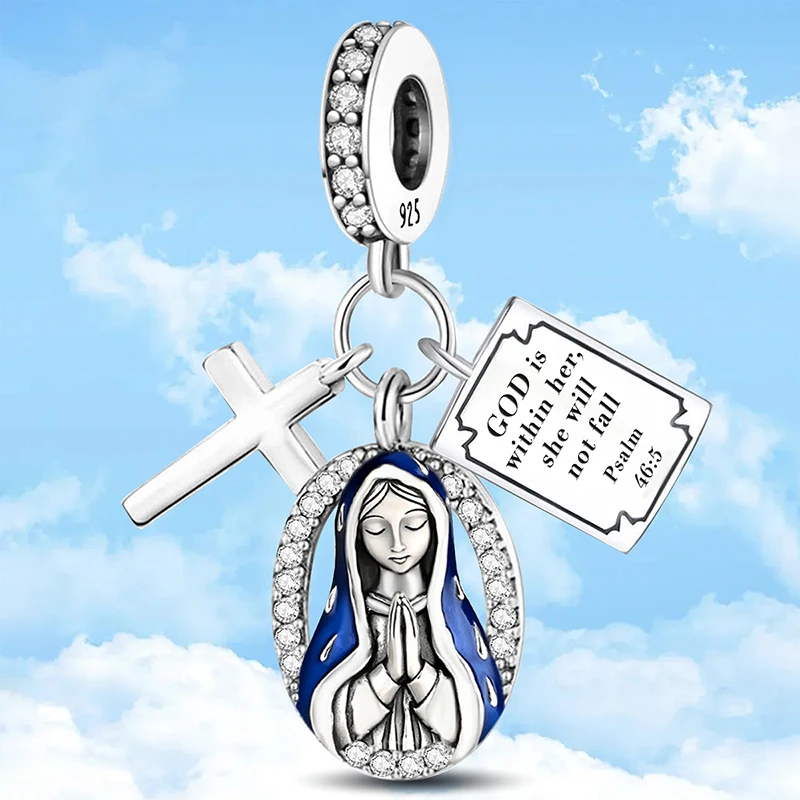 925 Sterling Silver The Bible Cross Sun Moon Blue Series Pendant Beads Fit for Women Bracelets DIY High Quality Fine Jewelry
925 Sterling Silver The Bible Cross Sun Moon Blue Series Pendant Beads Fit for Women Bracelets DIY High Quality Fine Jewelry