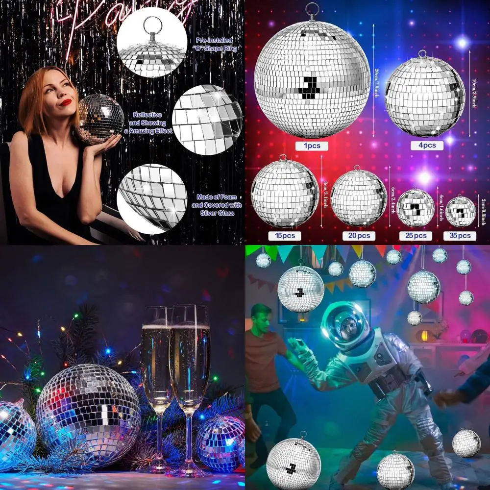 Mirror Disco Balls Assorted Sizes Bulk Pack, Hanging Decorations for Home, Wedding, Birthday, 70s Theme Party, Christmas Tree Or
Mirror Disco Balls Assorted Sizes Bulk Pack, Hanging Decorations for Home, Wedding, Birthday, 70s Theme Party, Christmas Tree Or