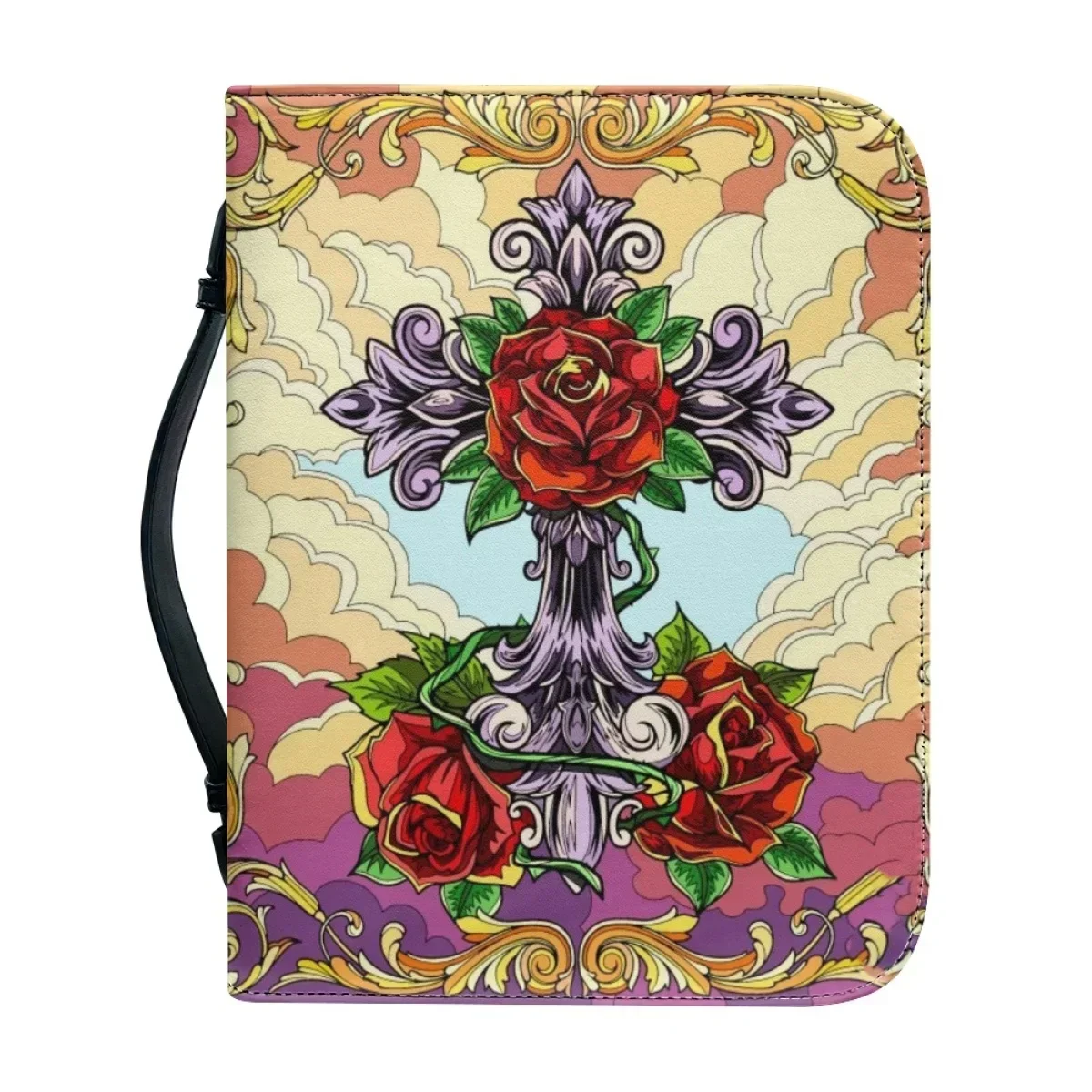 New Hot Cross Pattern Printing Bible Storage Bags for Women Leather Zippered Handle Handbags Classic Church Bible Cover Case Bag
New Hot Cross Pattern Printing Bible Storage Bags for Women Leather Zippered Handle Handbags Classic Church Bible Cover Case Bag
