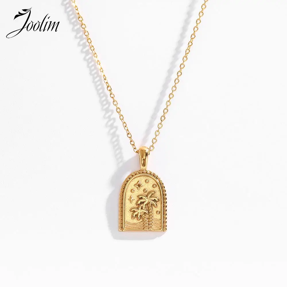 Joolim Jewelry Wholesale Summer Holiday Beach Coconut Tree Starry Sky Irregular Pendant Stainless Steel Necklace for Women
Joolim Jewelry Wholesale Summer Holiday Beach Coconut Tree Starry Sky Irregular Pendant Stainless Steel Necklace for Women