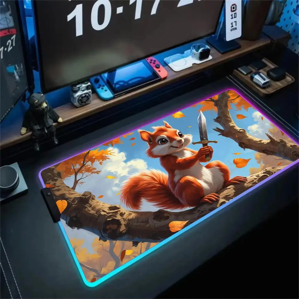 RGB Mouse pad Squirrel Illustration LED glow gaming mat rubber anti-slip Desk Mat gamer pc accessories Gaming keypad mousepad
RGB Mouse pad Squirrel Illustration LED glow gaming mat rubber anti-slip Desk Mat gamer pc accessories Gaming keypad mousepad