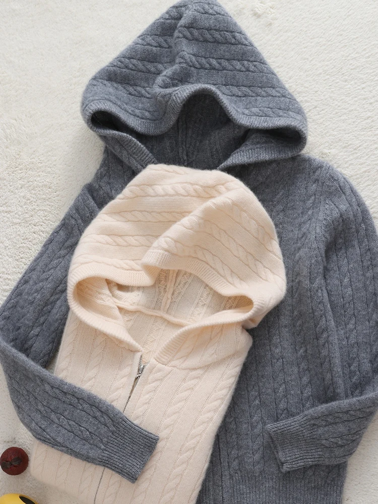 Kids Hooded Zippers Cardigan Wool Sweater Children's Twist Flower Autumn Winter Boys Girls 100% Merino Wool Knitwear Casual Tops
Kids Hooded Zippers Cardigan Wool Sweater Children's Twist Flower Autumn Winter Boys Girls 100% Merino Wool Knitwear Casual Tops