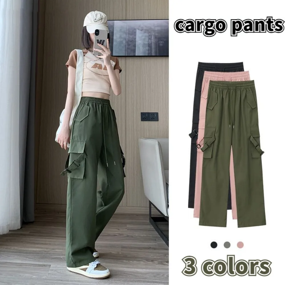 Wide Leg Women's Baggy Cargo Straight Pants Elastic Waist Loose Y2k Drawstring High Waisted Trousers Ins Style Oversized
Wide Leg Women's Baggy Cargo Straight Pants Elastic Waist Loose Y2k Drawstring High Waisted Trousers Ins Style Oversized