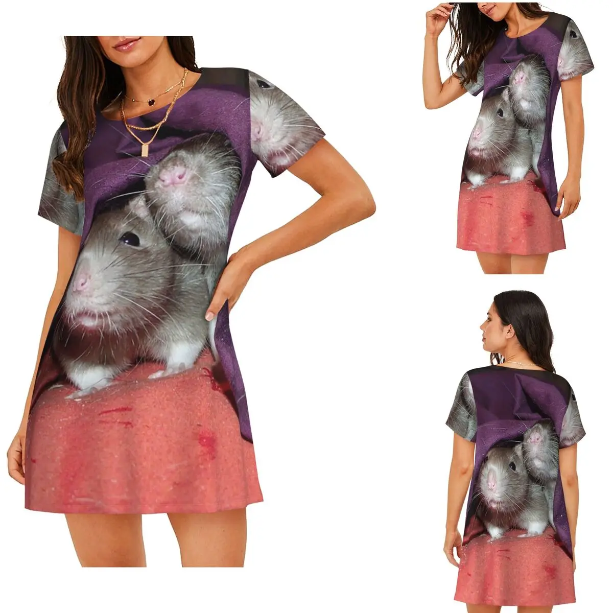 Custom Hidden Rats Short Sleeves Nightdress For Sleeping Sleepshirts Women Short Sleeve Nightgowns Loose Pajama Dress
Custom Hidden Rats Short Sleeves Nightdress For Sleeping Sleepshirts Women Short Sleeve Nightgowns Loose Pajama Dress