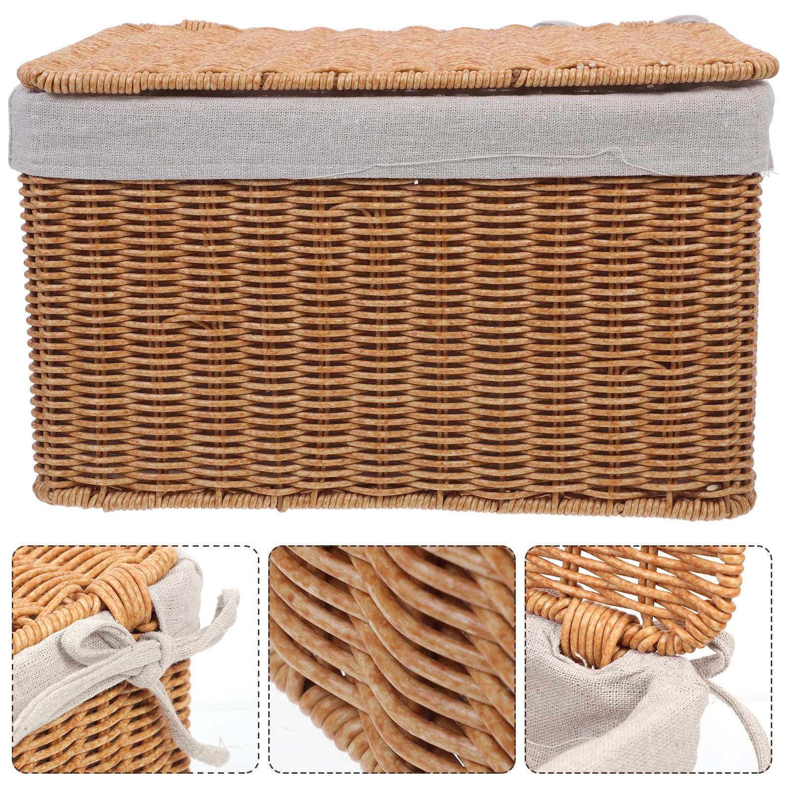 Rectangular Wicker Storage Basket Bin Lid Handles Organizer Clothes Laundry Blanket Nursery Books Storage Basket 
Rectangular Wicker Storage Basket Bin Lid Handles Organizer Clothes Laundry Blanket Nursery Books Storage Basket