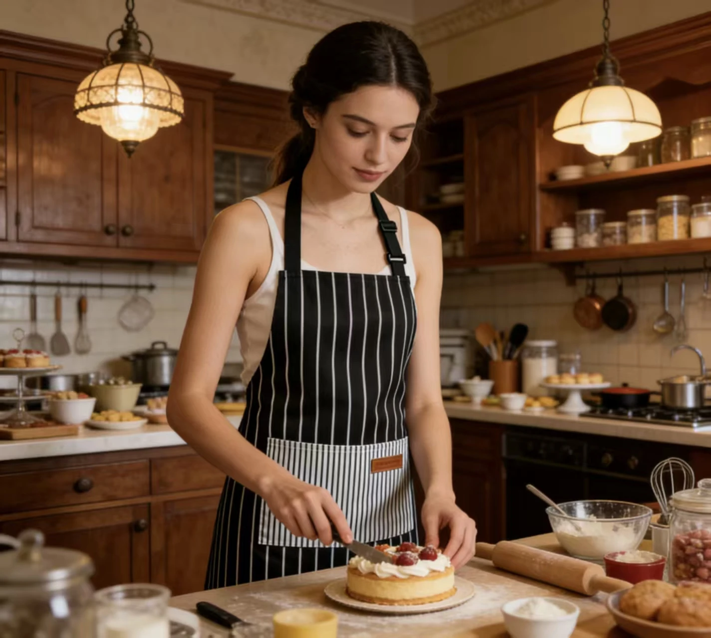 Practical Neck Hanging Striped Apron Multi-use for Kitchen Baking Cooking with Pockets Durable for Home Cafe Restaurant
Practical Neck Hanging Striped Apron Multi-use for Kitchen Baking Cooking with Pockets Durable for Home Cafe Restaurant