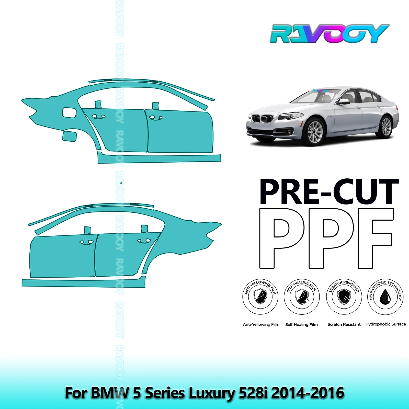 For BMW 5 Series Luxury 528i 2014-2016 8.5mil Clear Matte Pre-Cut PPF Door & A/B Pillar Kit TPU Paint Protection Film Set
For BMW 5 Series Luxury 528i 2014-2016 8.5mil Clear Matte Pre-Cut PPF Door & A/B Pillar Kit TPU Paint Protection Film Set