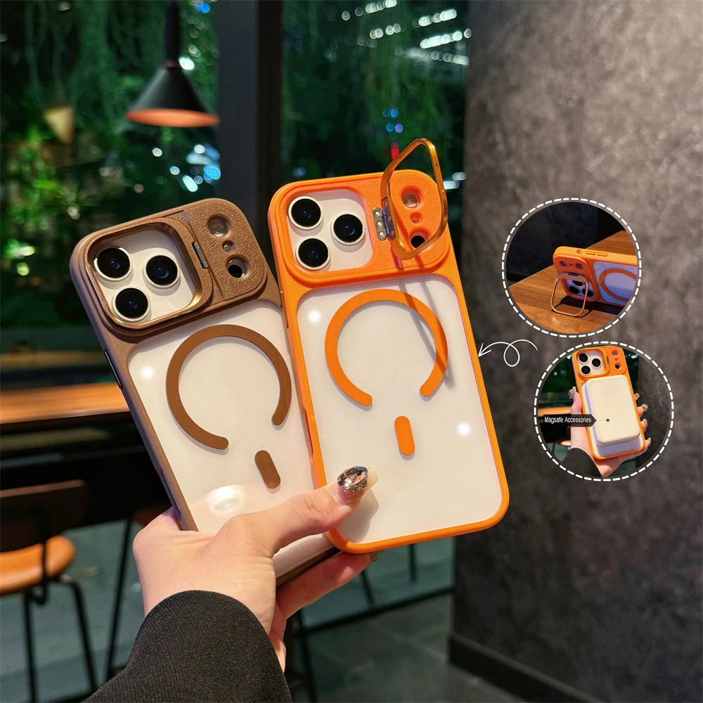 Fashion Anti-drop Transparent Magsafe Phone Case for iPhone 17 16 15 14 Plus 13 Pro Max With Camera Kick Stand Soft Bumper Cover
Fashion Anti-drop Transparent Magsafe Phone Case for iPhone 17 16 15 14 Plus 13 Pro Max With Camera Kick Stand Soft Bumper Cover