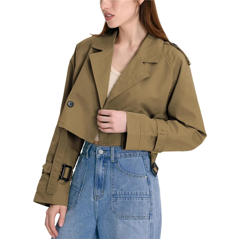 ABKJ-Womens Cropped Bike Jacket Casual Double Breasted Trench Coat With Belt
ABKJ-Womens Cropped Bike Jacket Casual Double Breasted Trench Coat With Belt