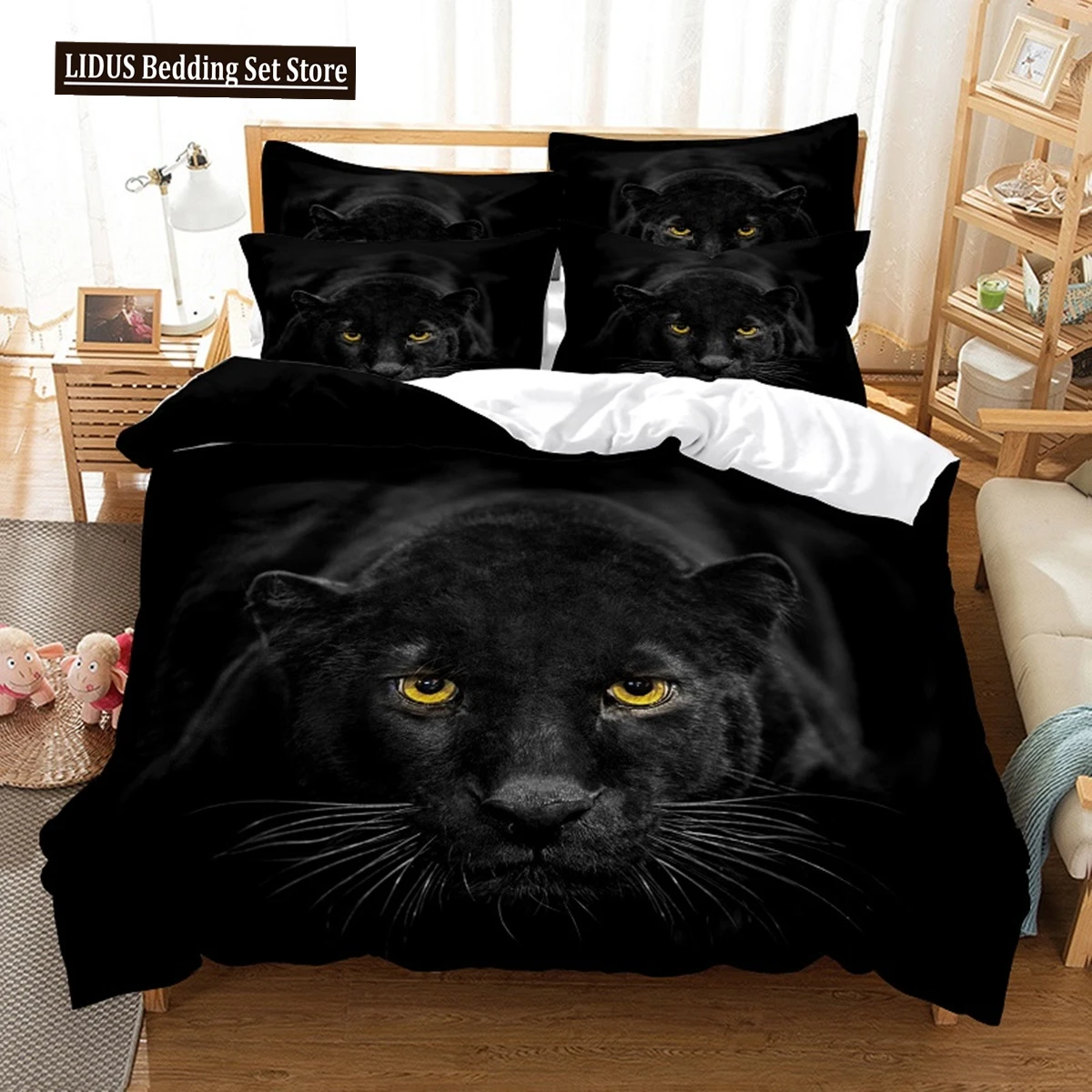 3D Animal Duvet Cover Black Leopard Cat Digital Printing Bed Linen Fashion Design Theme For Bedroom Decorations Women Men Kids
3D Animal Duvet Cover Black Leopard Cat Digital Printing Bed Linen Fashion Design Theme For Bedroom Decorations Women Men Kids