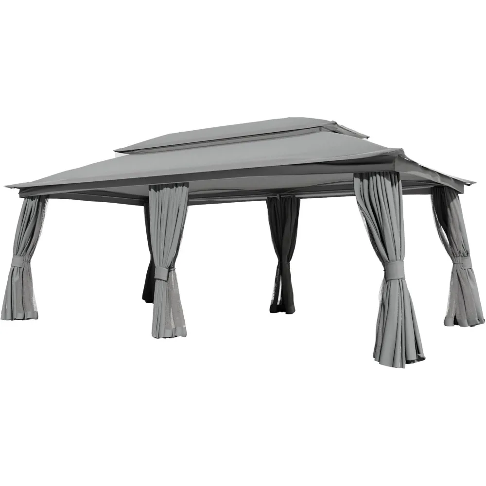 10x20ft Outdoor Gazebo Tent with Double Roof Ventilation & Insect-Proof Mesh - Heavy-Duty Patio Shelter for Garden, Lawn, Backya
10x20ft Outdoor Gazebo Tent with Double Roof Ventilation & Insect-Proof Mesh - Heavy-Duty Patio Shelter for Garden, Lawn, Backya