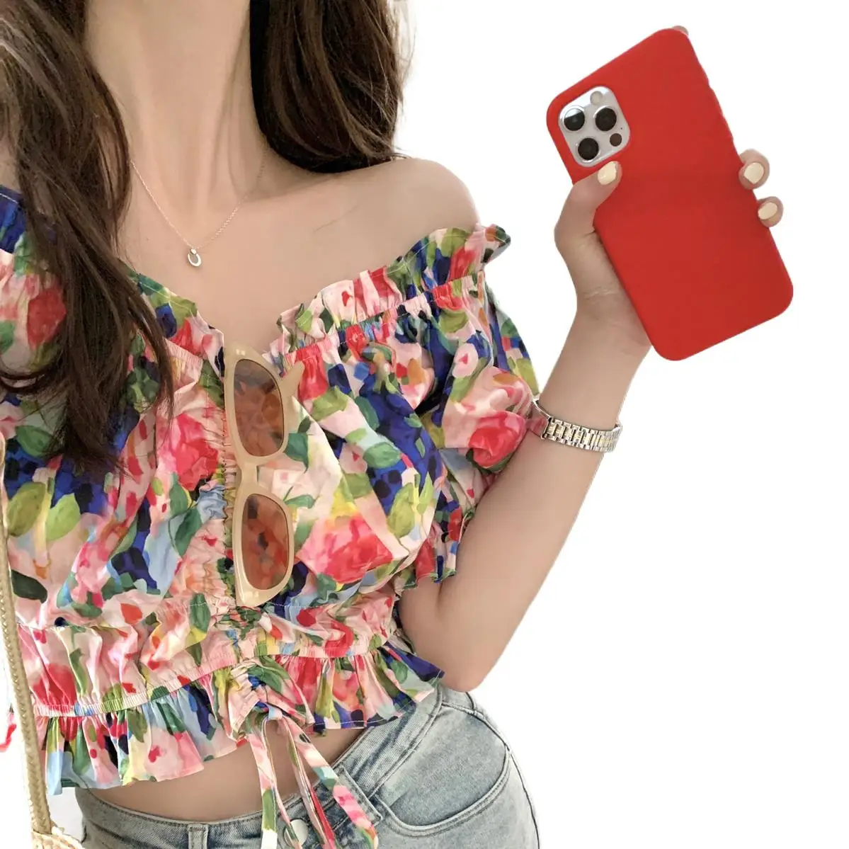 Summer New Cotton Sweet Lotus Collar Crop Tops For Female Puff Sleeves Vintage Printed High Street Trendy Club Sexy Slim Blouses
Summer New Cotton Sweet Lotus Collar Crop Tops For Female Puff Sleeves Vintage Printed High Street Trendy Club Sexy Slim Blouses