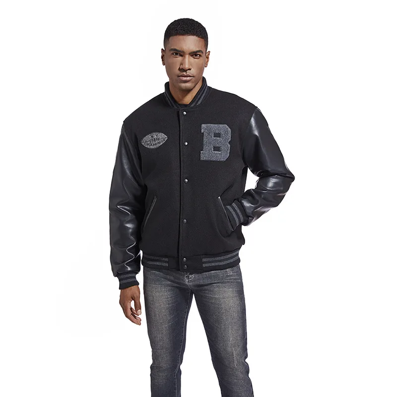 Casual American Sle Baseball Jaet Men's Autumn Winter Faion Youth Splicing Embroidery Long Sve Jaet Outerwear
Casual American Sle Baseball Jaet Men's Autumn Winter Faion Youth Splicing Embroidery Long Sve Jaet Outerwear
