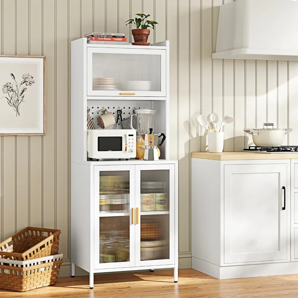 Kitchen Pantry Cabinet,Tall Kitchen Bakers Rack with Storage, Coffee Hutch with countertop,Metal Microwave Stand with Storage
Kitchen Pantry Cabinet,Tall Kitchen Bakers Rack with Storage, Coffee Hutch with countertop,Metal Microwave Stand with Storage