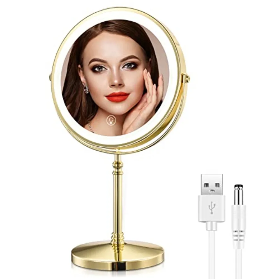 Makup Mirror with Lights, 10X Magnifying Lighted Vanity Mirror, 8 Inch 360 Swivel Two-Sided Tabletop Mirror Finish
Makup Mirror with Lights, 10X Magnifying Lighted Vanity Mirror, 8 Inch 360 Swivel Two-Sided Tabletop Mirror Finish