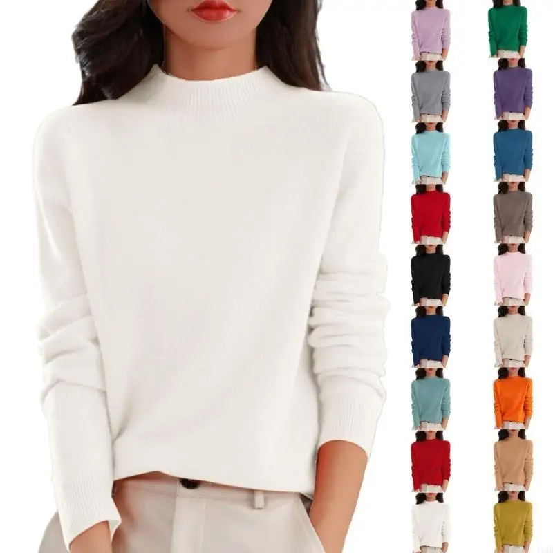 Elegant Ribbed Cuffs High Collar Loose Fit Pullover Breathable Fabric Winter Tops
Elegant Ribbed Cuffs High Collar Loose Fit Pullover Breathable Fabric Winter Tops