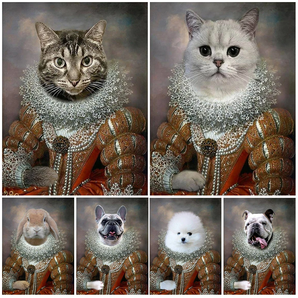 Queen Cat Dog Pet Portrait Funny Gift Wall Pictures For Living Room Nordic Poster Wall Art Canvas Painting Unframed
Queen Cat Dog Pet Portrait Funny Gift Wall Pictures For Living Room Nordic Poster Wall Art Canvas Painting Unframed