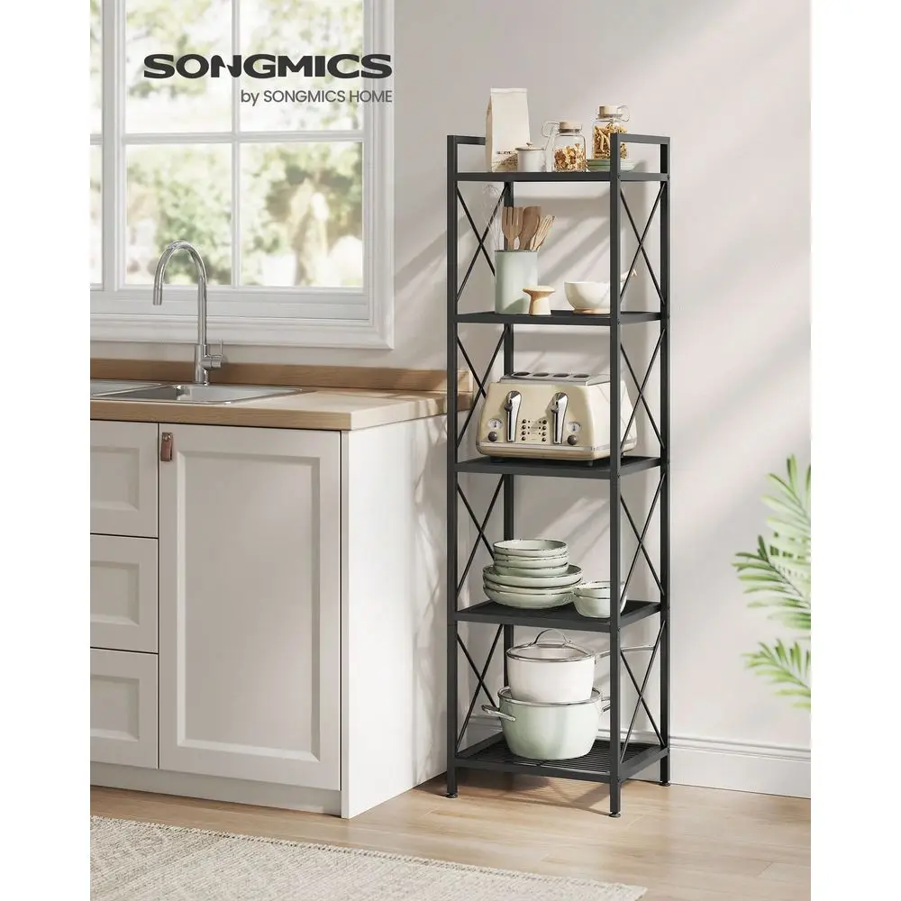 5Tier Metal Storage Rack, Shelving Unit With X Side Frames, Dense Mesh, 12.6 X 15.7 X 57.3 Inches, For Entryway, Kitchen, Livin
5Tier Metal Storage Rack, Shelving Unit With X Side Frames, Dense Mesh, 12.6 X 15.7 X 57.3 Inches, For Entryway, Kitchen, Livin