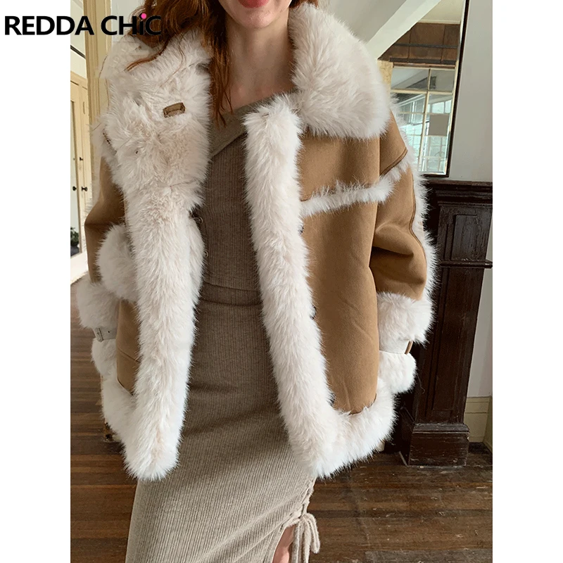 REDDACHiC Women Lambswool Leather Jacket Maillard Style Brown Thicken Faux Fur Plush Jacket Oversized Coat Warm Winter Outwear
REDDACHiC Women Lambswool Leather Jacket Maillard Style Brown Thicken Faux Fur Plush Jacket Oversized Coat Warm Winter Outwear