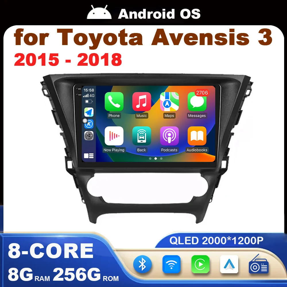 Car Radio Multimedia Player GPS 10.1 inch for Toyota Avensis 3 2015 - 2018 Touch Screen Android System BT Head Unit WiFi Carplay
Car Radio Multimedia Player GPS 10.1 inch for Toyota Avensis 3 2015 - 2018 Touch Screen Android System BT Head Unit WiFi Carplay