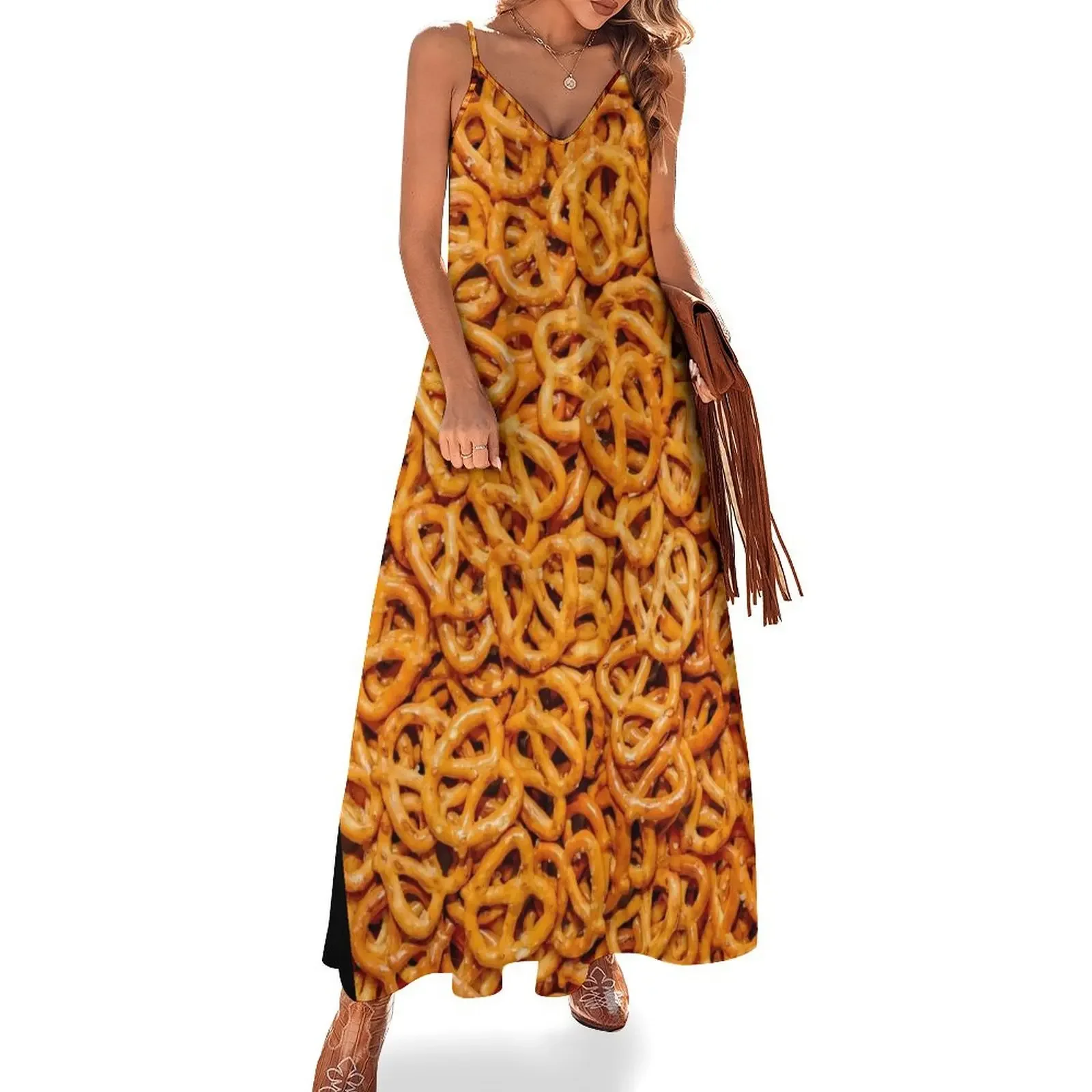 Mini Salty Pretzel Knots Photo Food Pattern Sleeveless Dress Long veiled dresses evening dresses women Dress
Mini Salty Pretzel Knots Photo Food Pattern Sleeveless Dress Long veiled dresses evening dresses women Dress