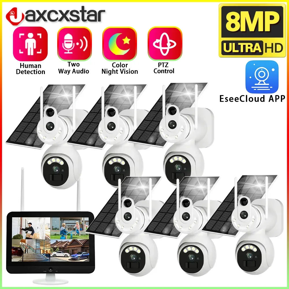 10CH 4K Solar Wifi PTZ Security Camera Sytem 12.5" LCD Monitor NVR Kit 2 Way Audio Wireless CCTV Video Surveillance System Kit
10CH 4K Solar Wifi PTZ Security Camera Sytem 12.5" LCD Monitor NVR Kit 2 Way Audio Wireless CCTV Video Surveillance System Kit