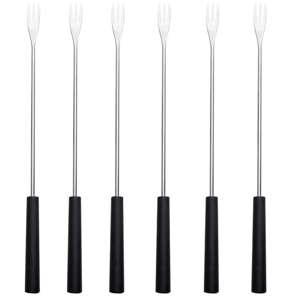 6pcs Fondue Stainless Steel Long Handle PP Kitchen Fondue Forks Black Chocolate Cheese Dipping Fruit Kitchen Tools
6pcs Fondue Stainless Steel Long Handle PP Kitchen Fondue Forks Black Chocolate Cheese Dipping Fruit Kitchen Tools