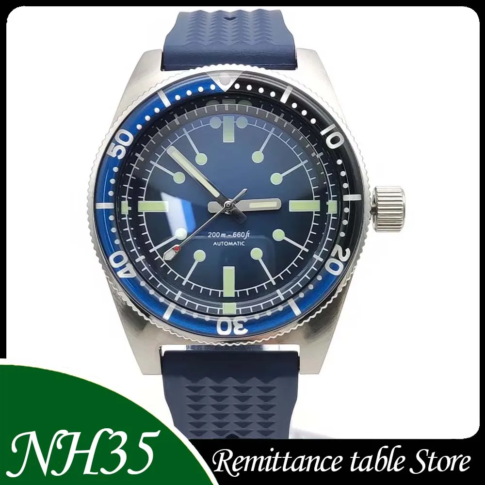 40mm Blue Japan NH35 Automatic Men's Mechanical Watch, Sapphire Crystal, Rubber Strap, Casual Fashion Watch
40mm Blue Japan NH35 Automatic Men's Mechanical Watch, Sapphire Crystal, Rubber Strap, Casual Fashion Watch