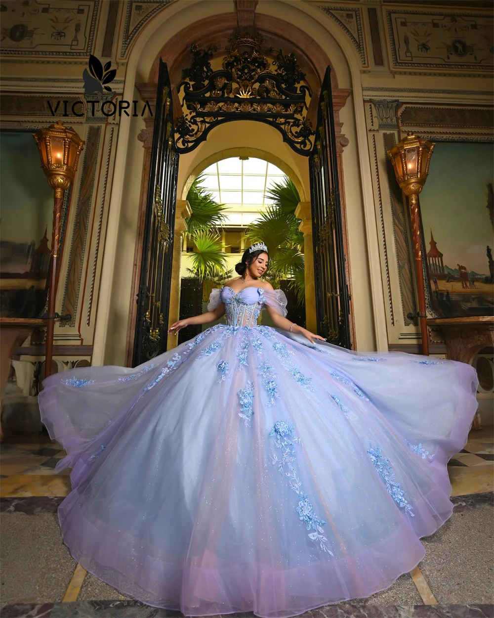 Princess Purple Blue Lace Appliques Quinceanera Dress Ball Gown Off The Shoulder 18th Birthday Debut vestido de Customized
Princess Purple Blue Lace Appliques Quinceanera Dress Ball Gown Off The Shoulder 18th Birthday Debut vestido de Customized