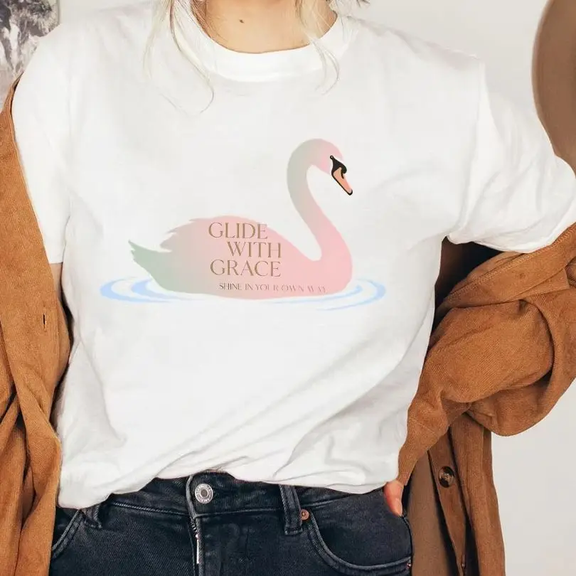 Beautiful Swan Glide With Grace Y2K Women‘s Clothes Cotton Casual T-Shirt Crew Neck Graphic Tees Street Wear Colorful
Beautiful Swan Glide With Grace Y2K Women‘s Clothes Cotton Casual T-Shirt Crew Neck Graphic Tees Street Wear Colorful