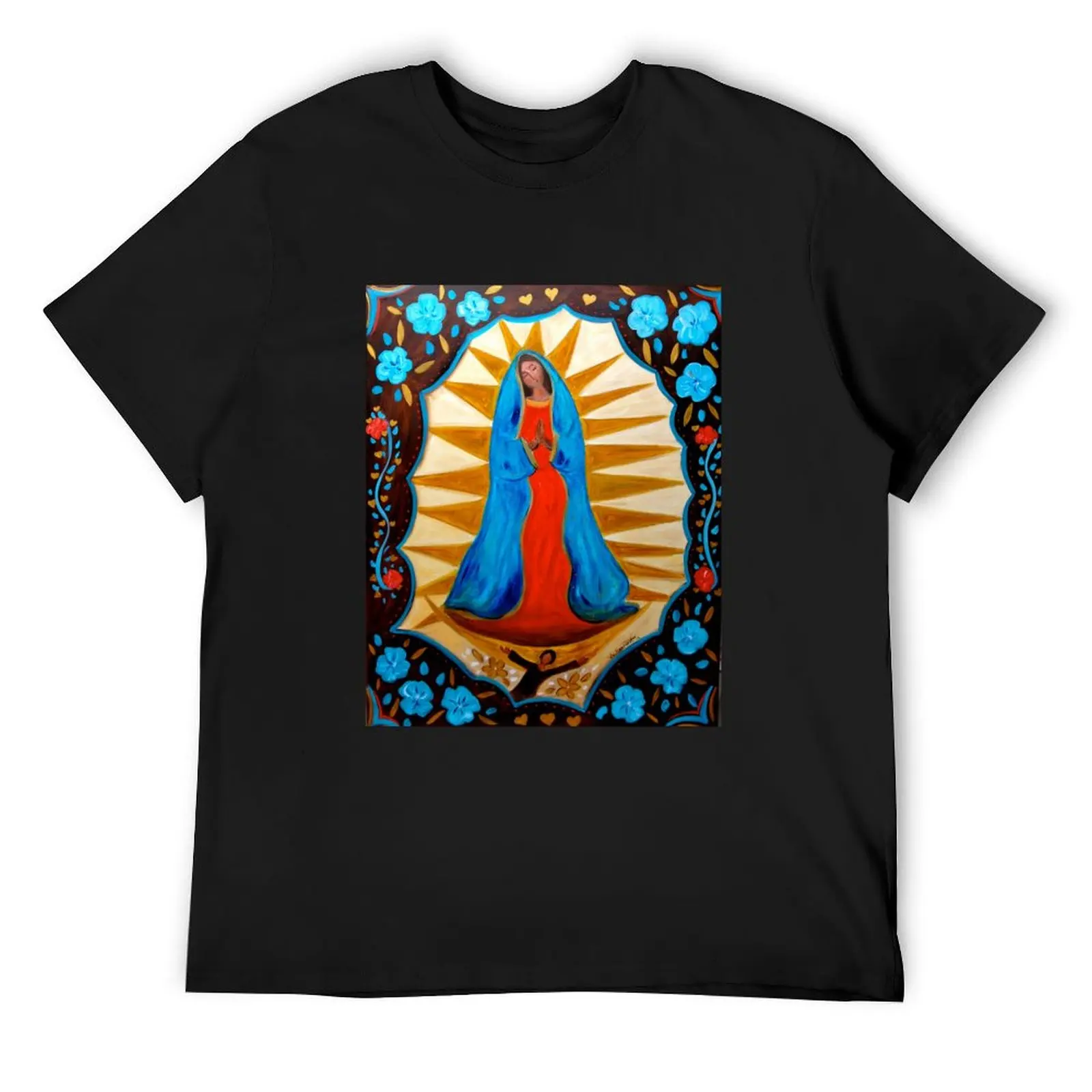 Our Lady of Guadalupe with Blue Flowers T-Shirt custom t-shirts sweat men t shirts high quality
Our Lady of Guadalupe with Blue Flowers T-Shirt custom t-shirts sweat men t shirts high quality