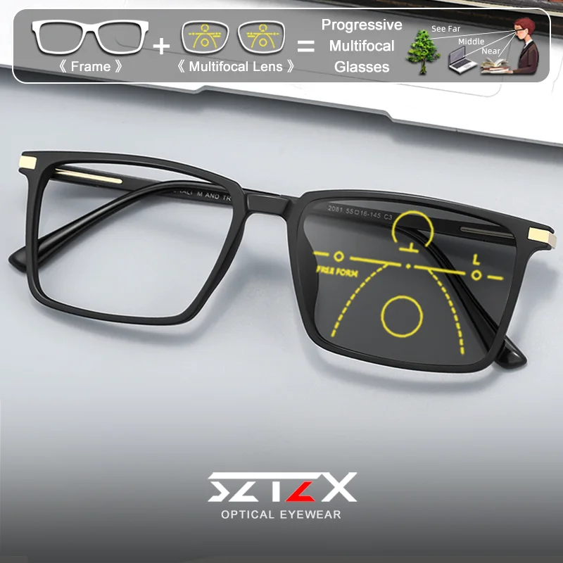 SZTZX Casual Fashion Men's Square Oversize Frame Glasses Anti Blue Ray Photochromic Progressive Prescription Optical Eyeglasses
SZTZX Casual Fashion Men's Square Oversize Frame Glasses Anti Blue Ray Photochromic Progressive Prescription Optical Eyeglasses