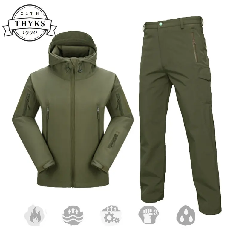 Soft Shell Tactical Waterproof Sets Men Winter Fleece Jacket +pants 2 Piece Set Thermal Military Windproof Outdoor Hiking Suits
Soft Shell Tactical Waterproof Sets Men Winter Fleece Jacket +pants 2 Piece Set Thermal Military Windproof Outdoor Hiking Suits