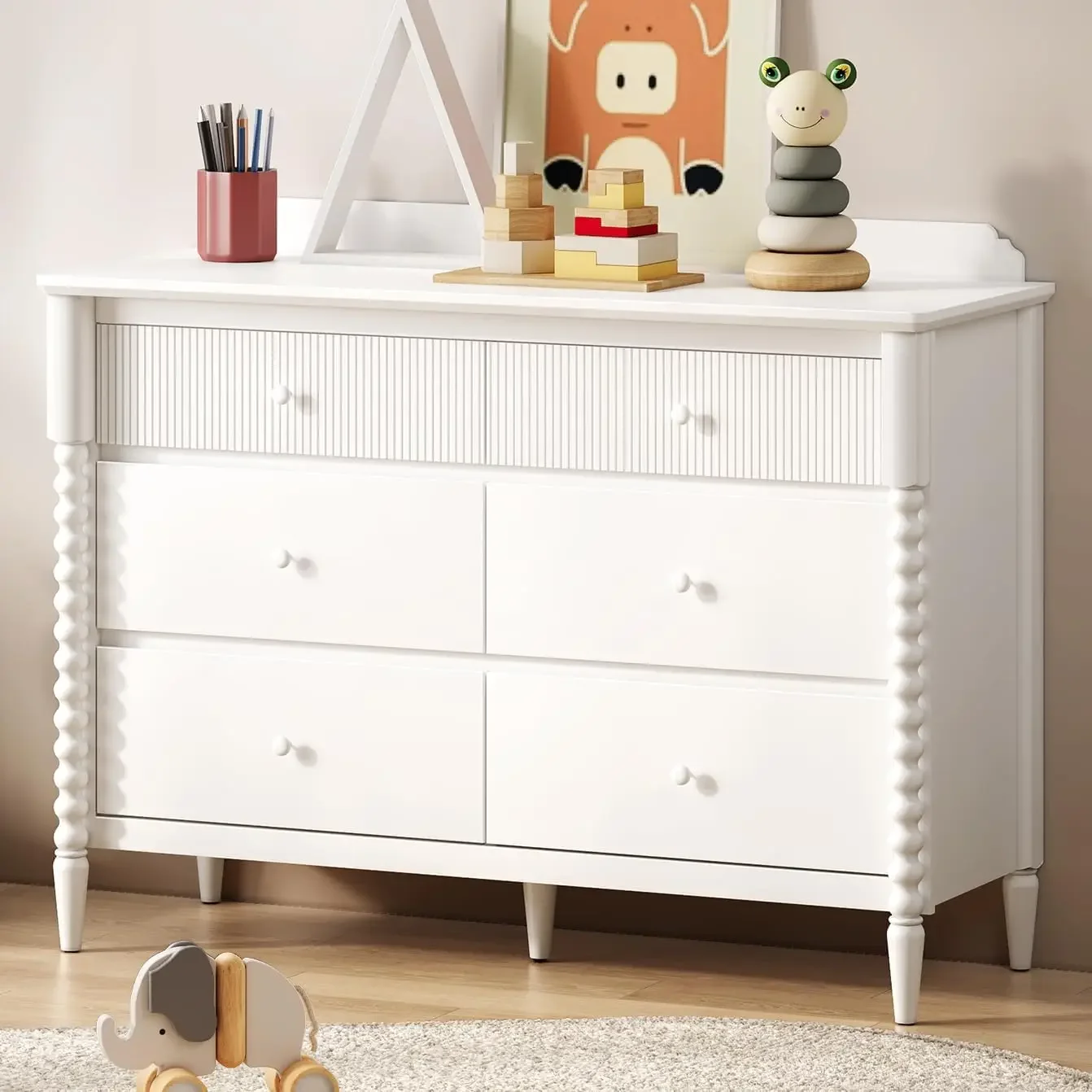 6 Drawer Dresser, Kids Dresser with Storage, Wide Chest of Drawers for Nursery, Wood Large Drawer Organizer Cabinet for Bedroom,
6 Drawer Dresser, Kids Dresser with Storage, Wide Chest of Drawers for Nursery, Wood Large Drawer Organizer Cabinet for Bedroom,