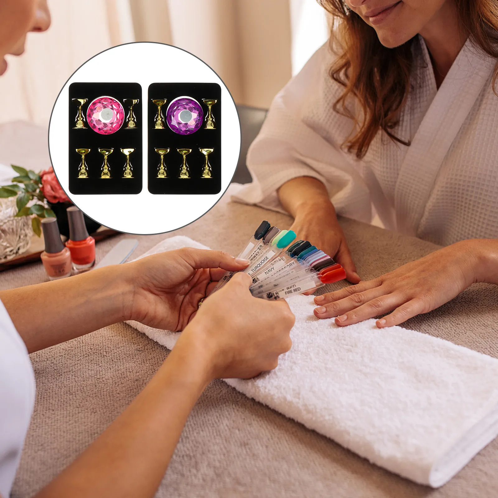 2Sets Crystal Nail Tip Stand Holders Perfect Size Stable Nail Art Display Rack Manicure Practice Base Tool Salon Use
2Sets Crystal Nail Tip Stand Holders Perfect Size Stable Nail Art Display Rack Manicure Practice Base Tool Salon Use