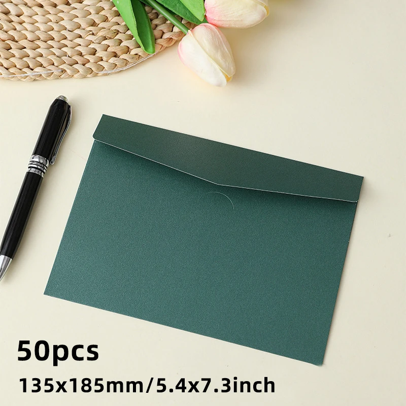 50pcs 135x185cm Green Envelopes for Wedding Postcards Giftbox 250g Paper Invitations Message Small Business Letters Storage Bag
50pcs 135x185cm Green Envelopes for Wedding Postcards Giftbox 250g Paper Invitations Message Small Business Letters Storage Bag