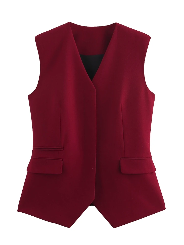 OUROPEAN ZTATION 2025 Summer New Woman's Glamorous Sleeveless Vest Gilet Casual Women Red V-Collar Short Waistcoat Thin Coat Top
OUROPEAN ZTATION 2025 Summer New Woman's Glamorous Sleeveless Vest Gilet Casual Women Red V-Collar Short Waistcoat Thin Coat Top