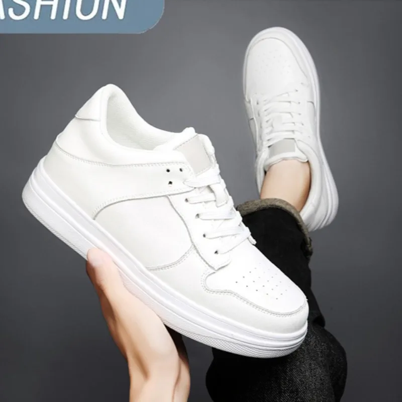 Couple Sneakers Fashion Youth Student Skateboard Shoes 8cm Inner Height-increasining Sport Shoes Men Women Leather Casual Shoes
Couple Sneakers Fashion Youth Student Skateboard Shoes 8cm Inner Height-increasining Sport Shoes Men Women Leather Casual Shoes