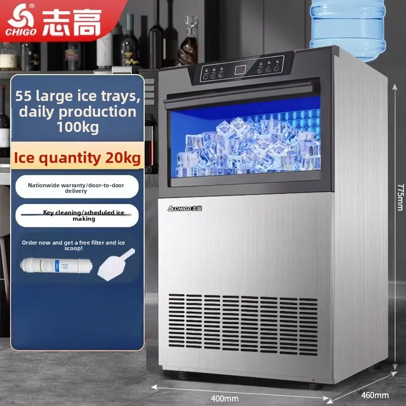 220V Chigo Commercial Ice Maker Machine Large Capacity Automatic Cube Ice Maker for Milk Tea Coffee Shop
220V Chigo Commercial Ice Maker Machine Large Capacity Automatic Cube Ice Maker for Milk Tea Coffee Shop