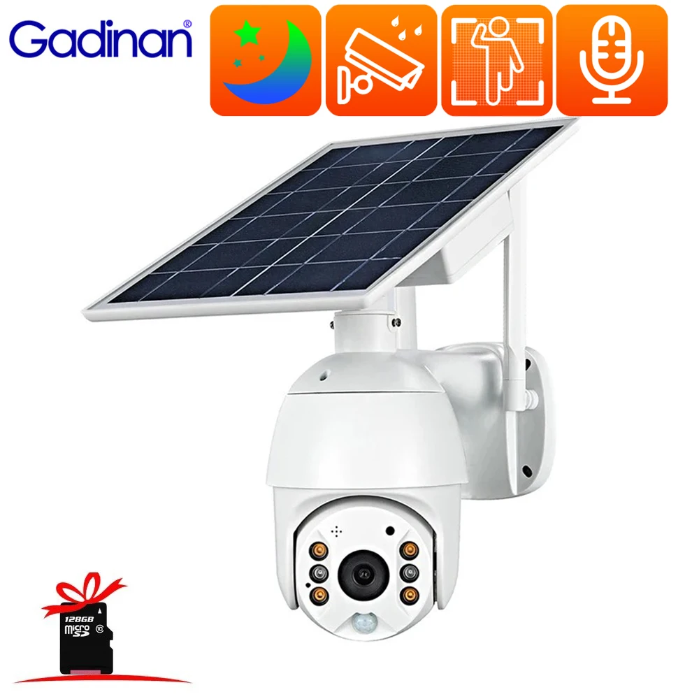 Gadinan WiFi 4G PTZ IP Camera Solar Panel Outdoor Waterproof Night Vision 1080P Camera With 128G Card Security CCTV Surveillance
Gadinan WiFi 4G PTZ IP Camera Solar Panel Outdoor Waterproof Night Vision 1080P Camera With 128G Card Security CCTV Surveillance