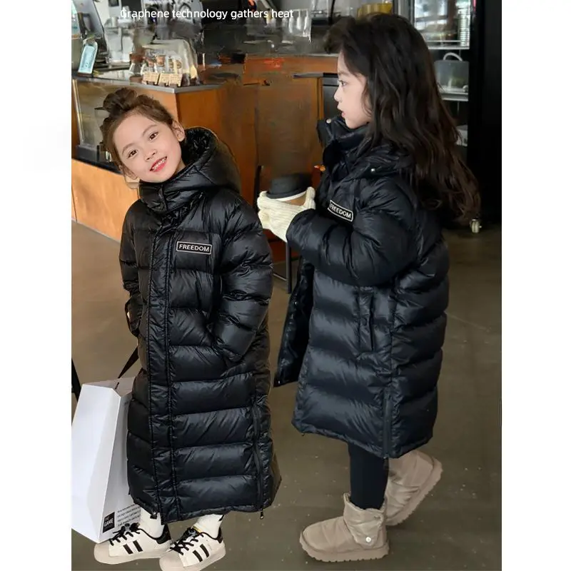 New Girls Down Jacket Winter New Fashion Big Children's Knee Length Hooded Cotton Jacket
New Girls Down Jacket Winter New Fashion Big Children's Knee Length Hooded Cotton Jacket