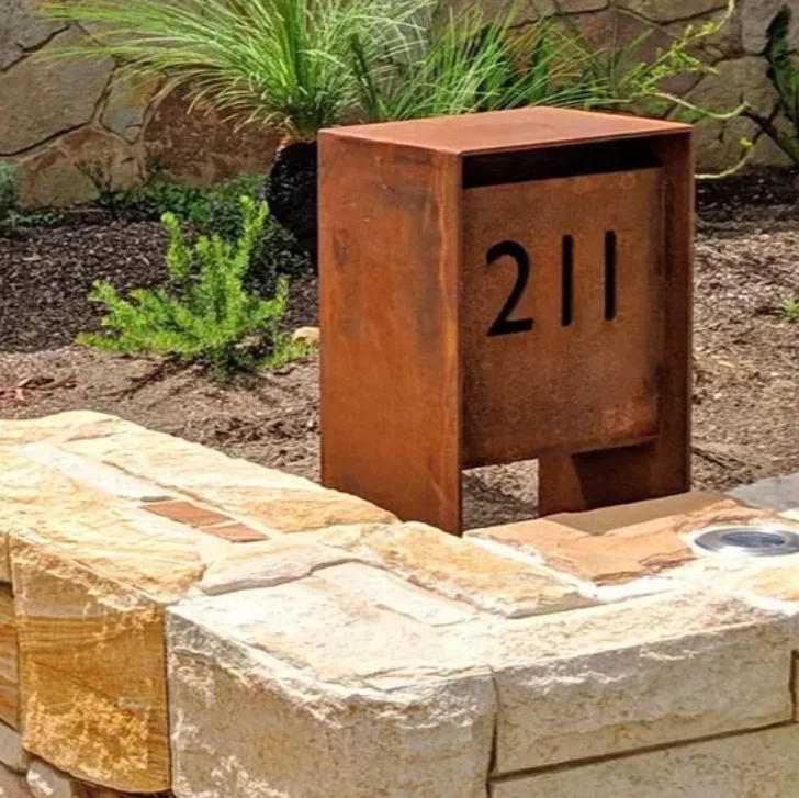 Corten Steel Large Outdoor Residential Mailbox with Number and Letter Display
Corten Steel Large Outdoor Residential Mailbox with Number and Letter Display