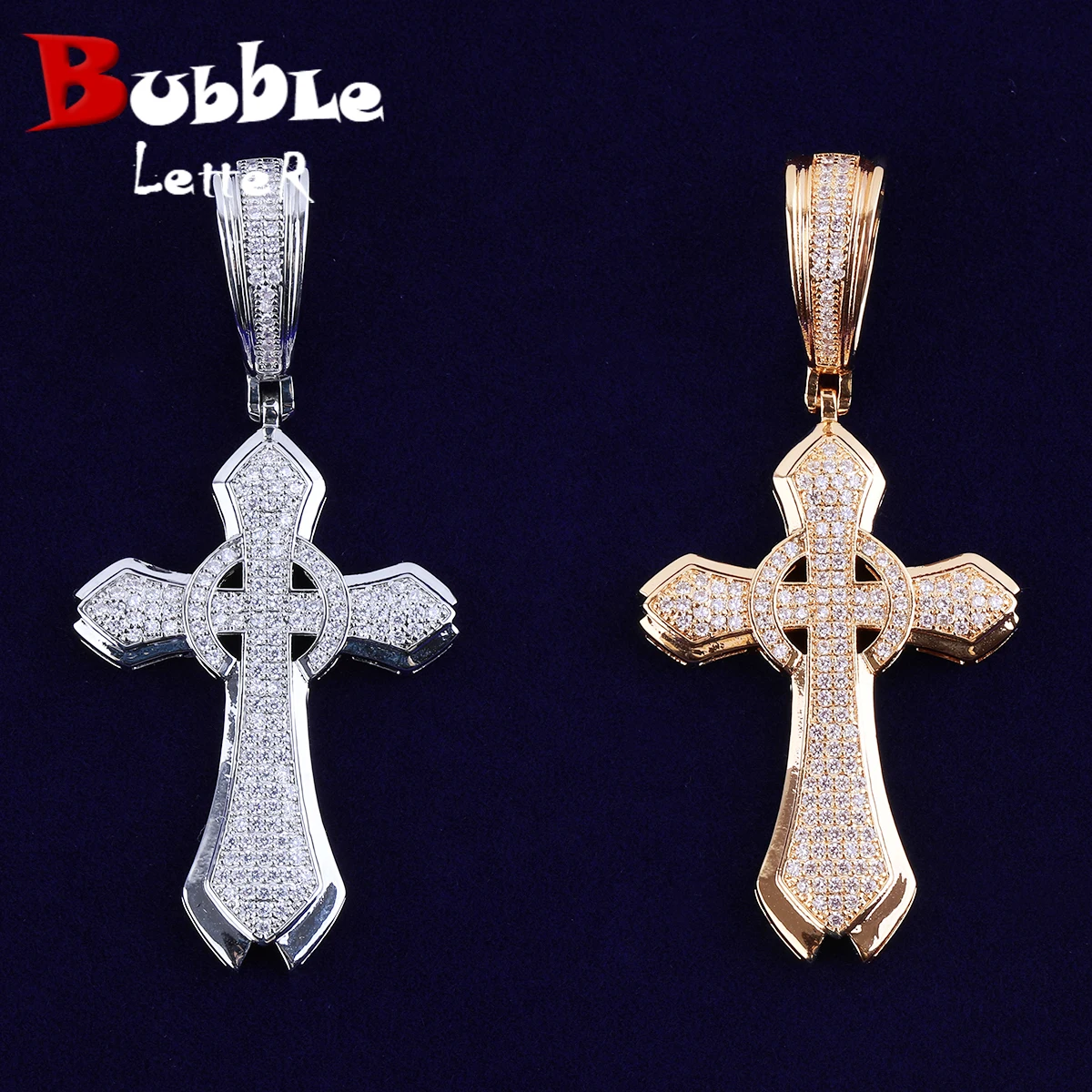 Bubble Letter Iced Out Cicle Cross Necklace Pendant for Men Prong Setting Cubic Zirconia Hip Hop Jewelry
Bubble Letter Iced Out Cicle Cross Necklace Pendant for Men Prong Setting Cubic Zirconia Hip Hop Jewelry