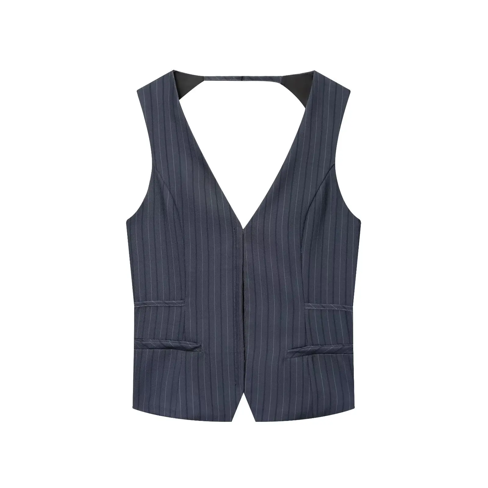 2025 Autumn new women's fashion, casual and stylish, V-neck sleeveless striped vest top with metal buttons.
2025 Autumn new women's fashion, casual and stylish, V-neck sleeveless striped vest top with metal buttons.
