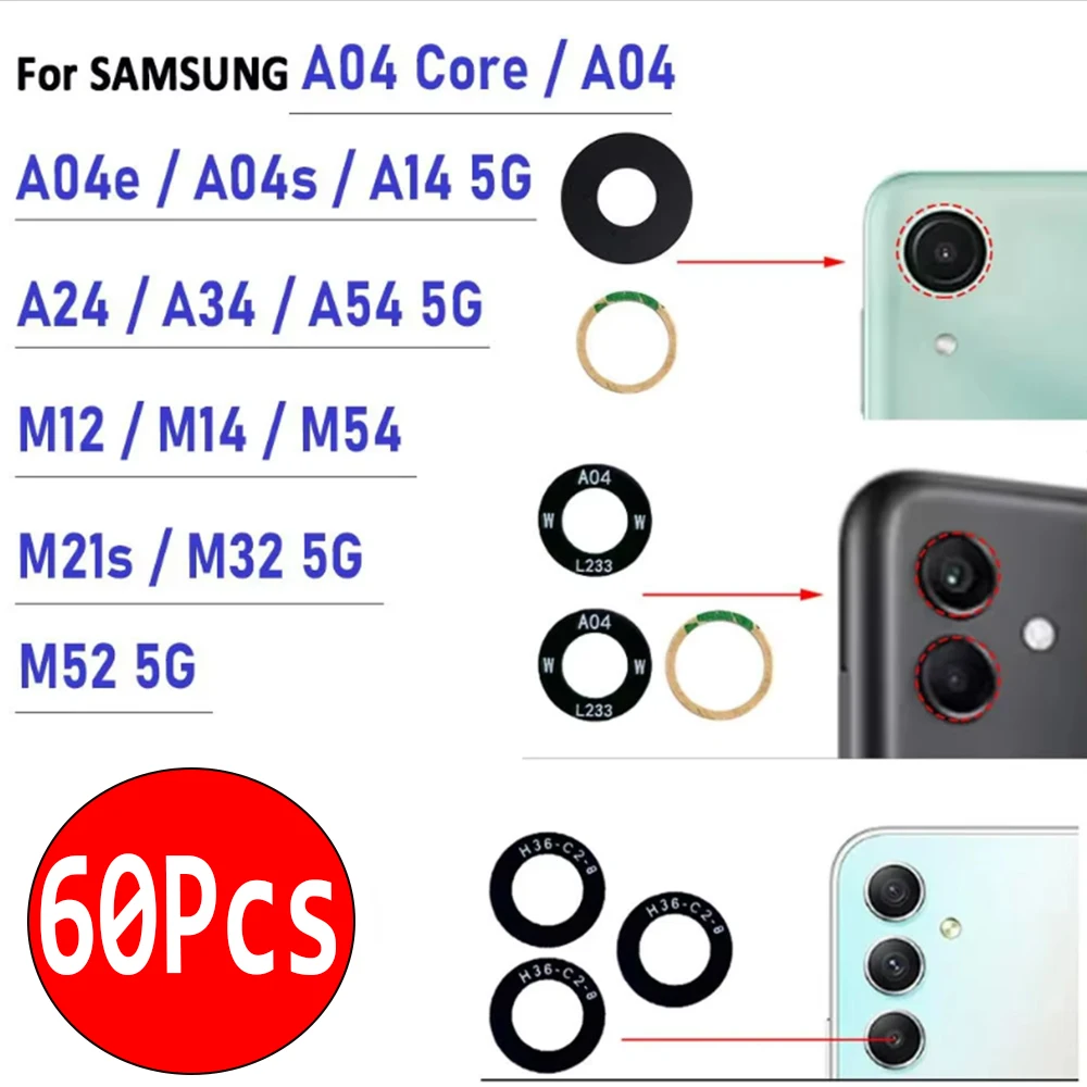 60Pcs,Back Rear Camera Glass Lens with Adhesive Replacement Repair Parts For Samsung A04 Core A04E A04S A14 5G A24 A34 A54 4G
60Pcs,Back Rear Camera Glass Lens with Adhesive Replacement Repair Parts For Samsung A04 Core A04E A04S A14 5G A24 A34 A54 4G